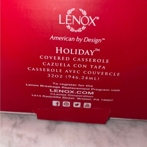 Lenox American By Design Holiday Small Covered Casserole 32oz - Picture 8 of 8
